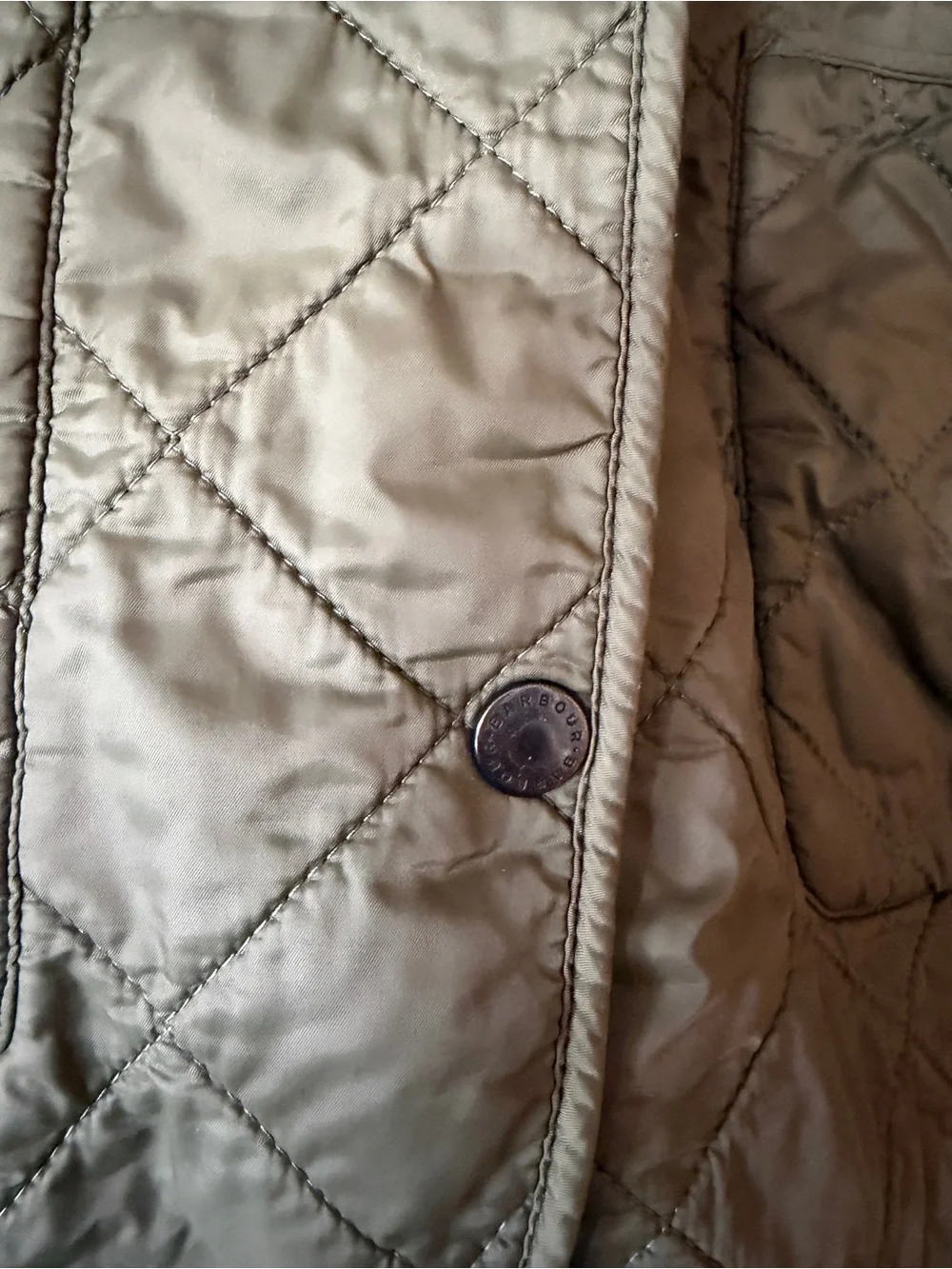 Barbour Deveron Polarquilt Jacket Olive / Pearl 14 US 18 UK barn field coat